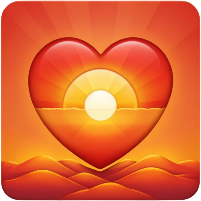 Heart with a sunrise inside  emoji