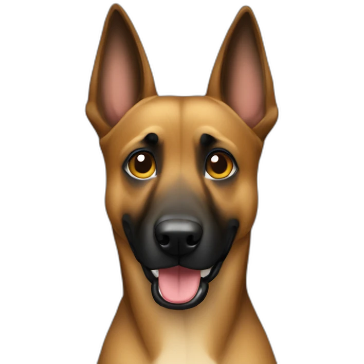 Malinois dog playing computer emoji