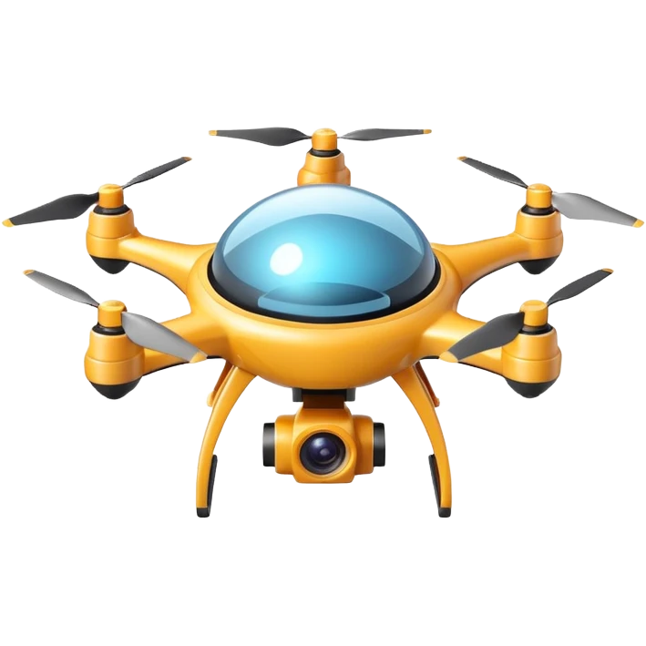 flying camera device object icon, small UFO shaped drone with camera lens, cute futuristic design, 3D cartoon, mobile game icon style, centered, clean background, no text, no watermark
 emoji
