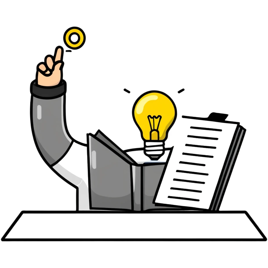 smart entrepreneur with business plan and lightbulb emoji