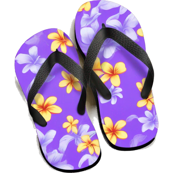 purple hawaiian flip flops emoji