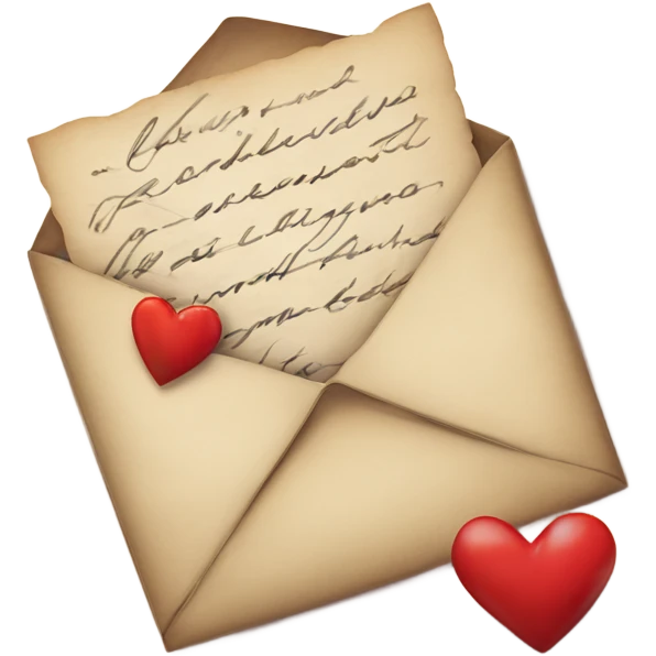 Hand written love letter with envelope  emoji