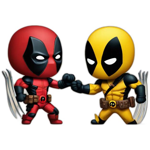 Deadpool and Wolverine holding hands emoji