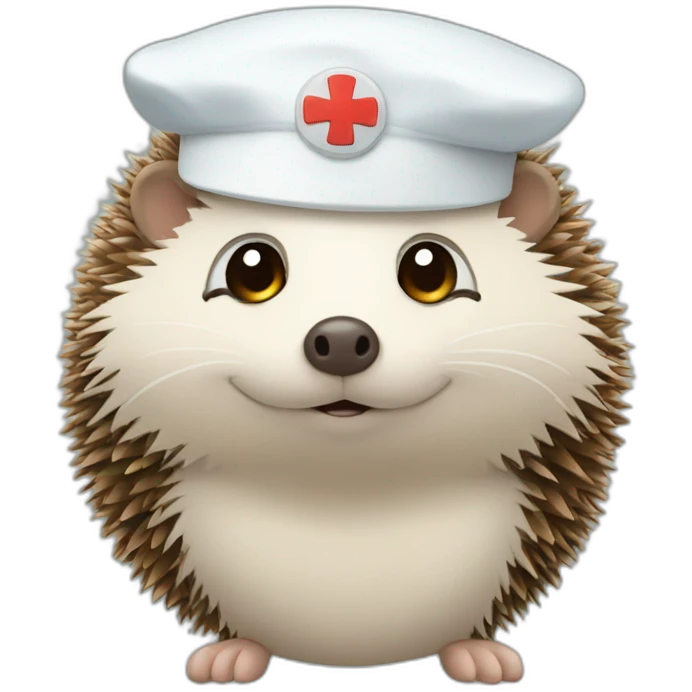 Hedgehog with nurse cap emoji