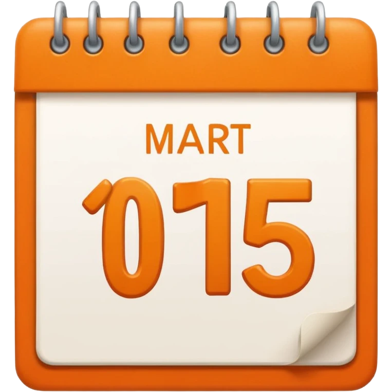 orange simple calendar with number 15 on it emoji