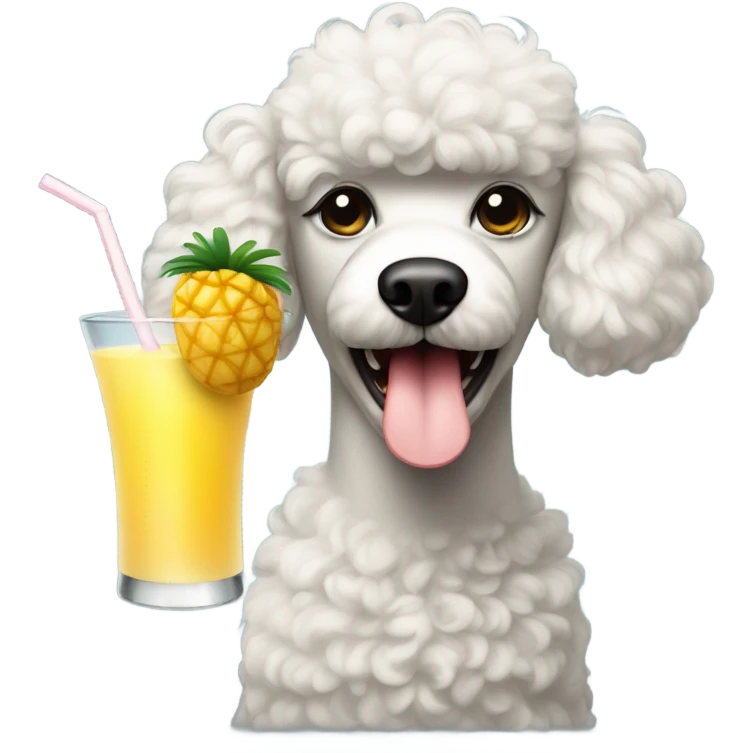 Poodle with a piña colada emoji