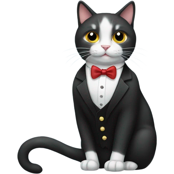 Cat wearing tuxedo emoji