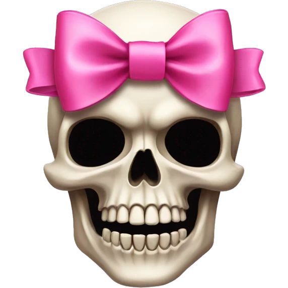 Skull with a pink bow emoji
