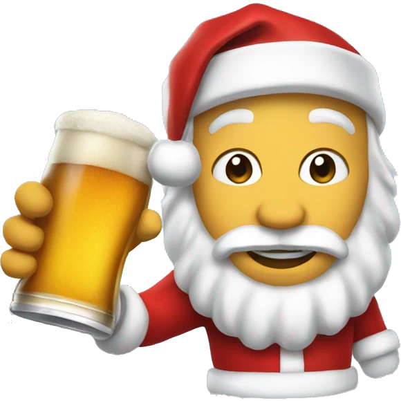 Santa dricking beer emoji