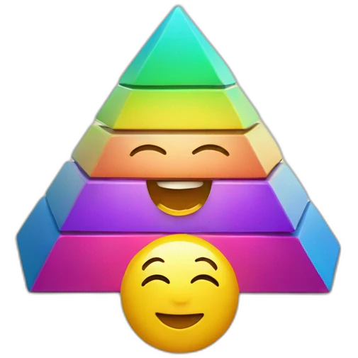 An emoji representing the Pyramid feeling of joy using a combination of vibrant colors and a smiley face. emoji