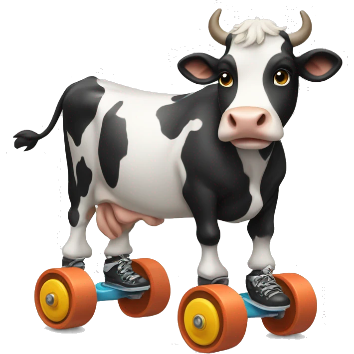 cow on roller skates  emoji