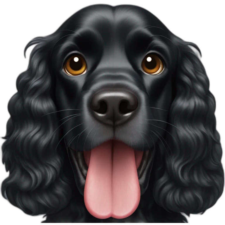 black-cocker-spaniel-tongue-out emoji