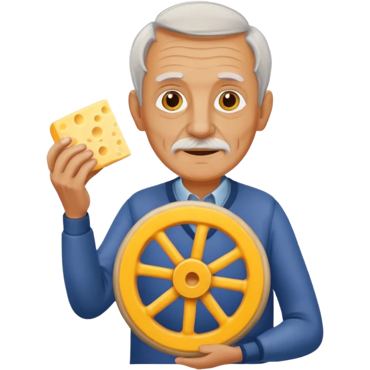 old man holding cheese emoji