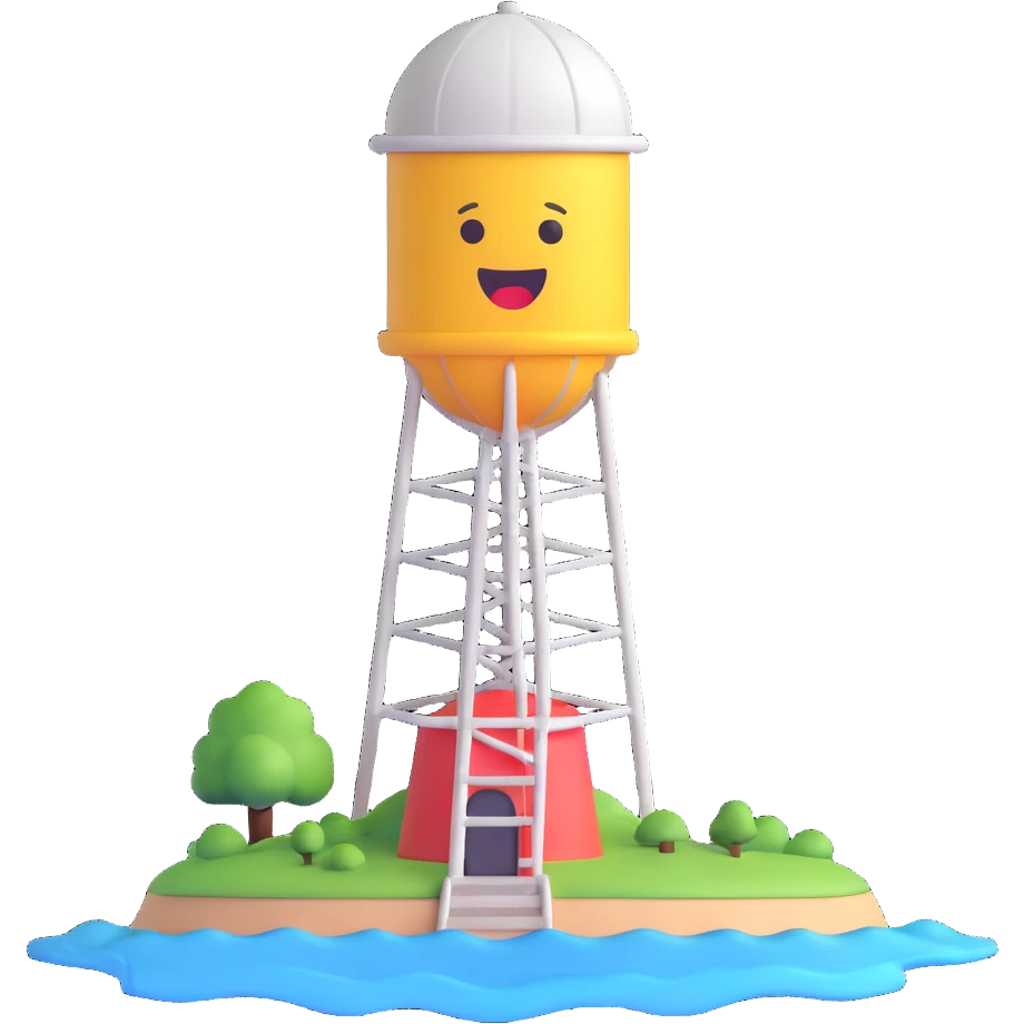 water tower, 3D emoji style emoji