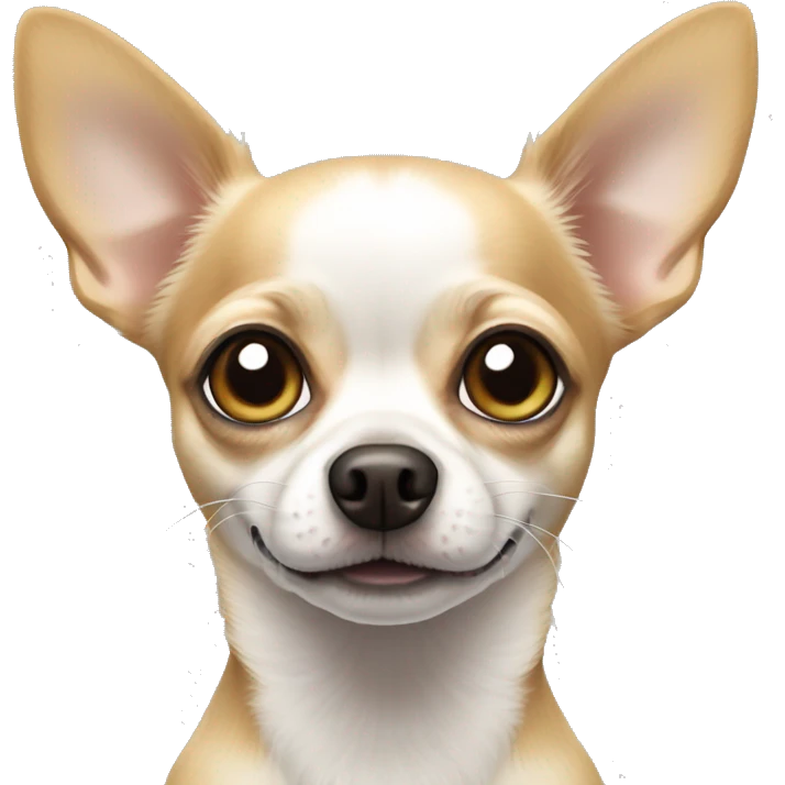 chihuahua with more white around eyes, older emoji