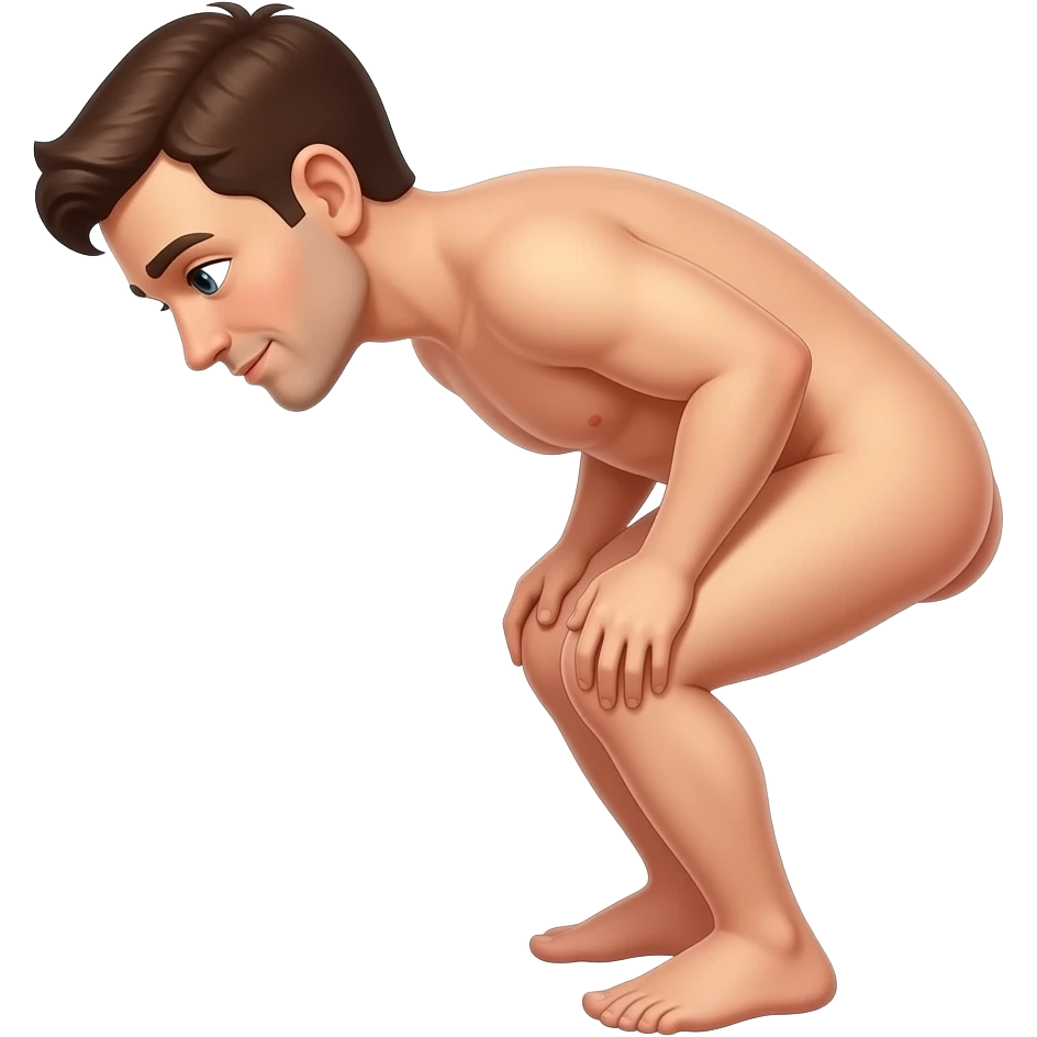 Man naked poop. emoji