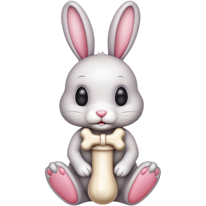 Bunny wearing a bone  emoji