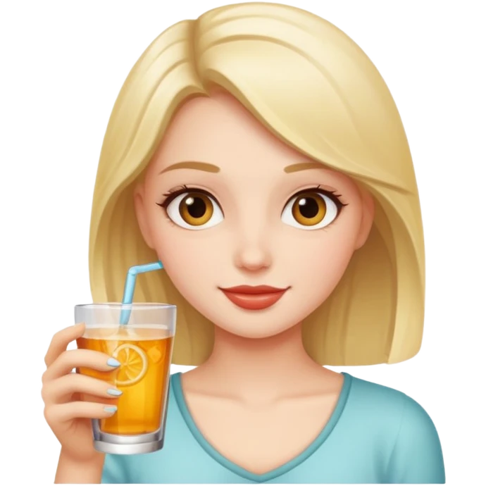 a pretty girl who loves drinking emoji
