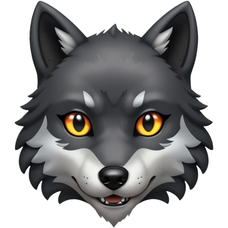 Cool black silver wolf dog Pokémon emoji