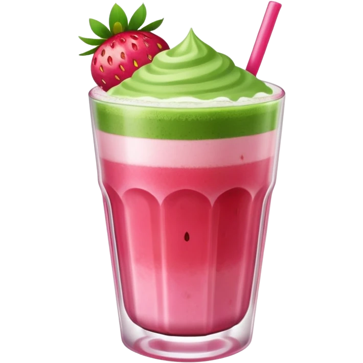 Strawberry matcha drink  emoji