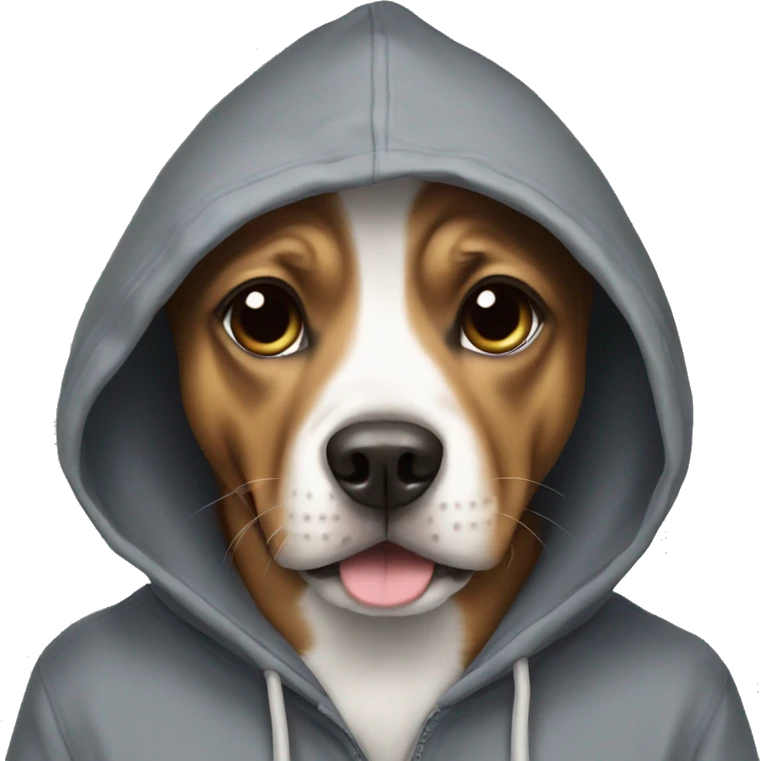 Dog wearing hoodie emoji