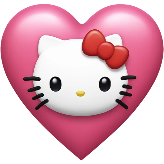Hello kitty love heart emoji