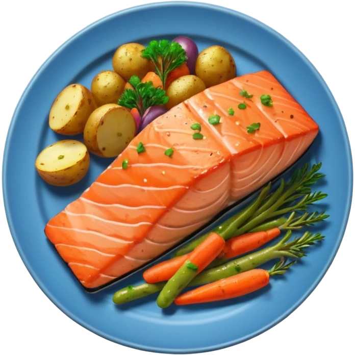 salmon veggies potatoes  emoji