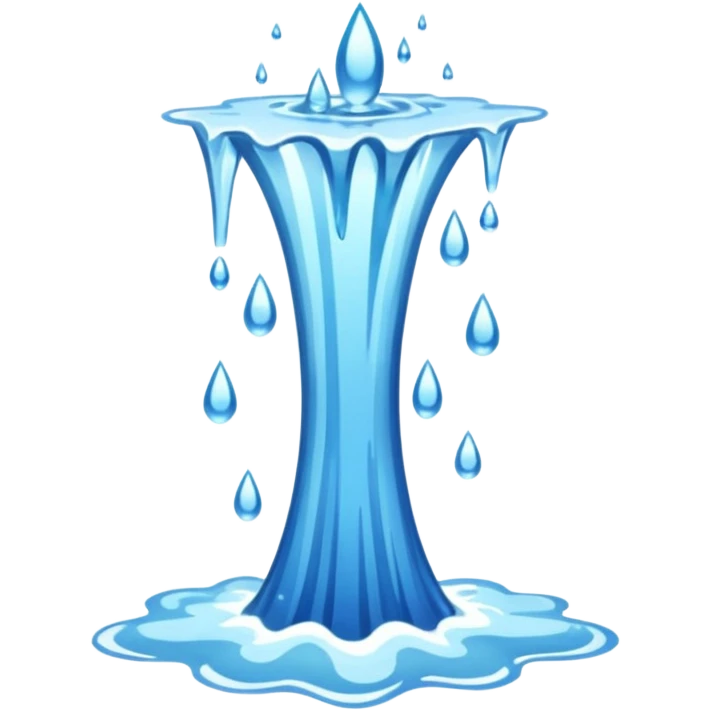 Tall stream of water cascading into a pool. emoji