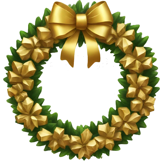 gold Christmas wreath  emoji
