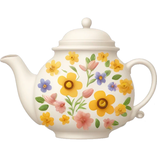 teapot with flowers emoji