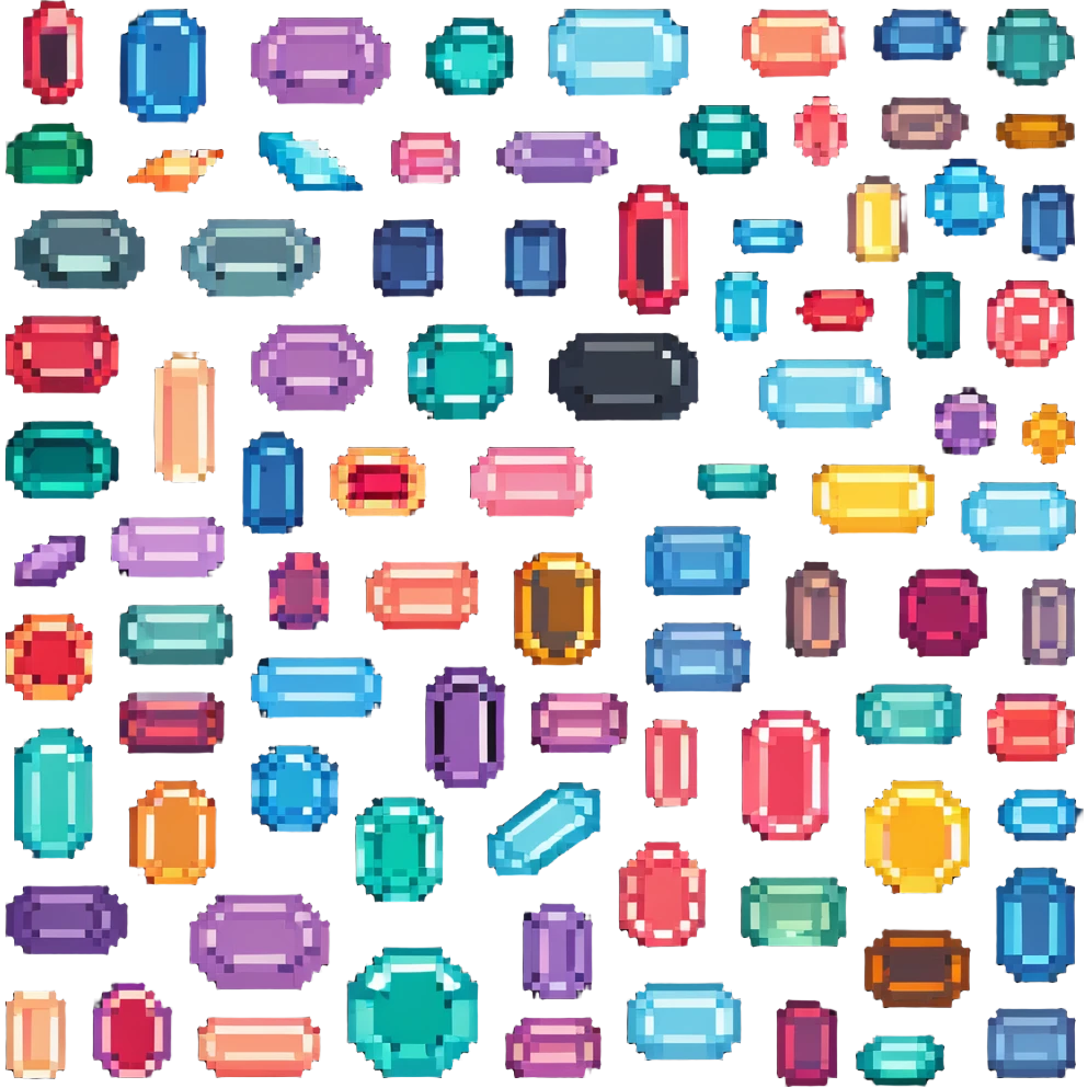 collection of colorful gemstones emoji