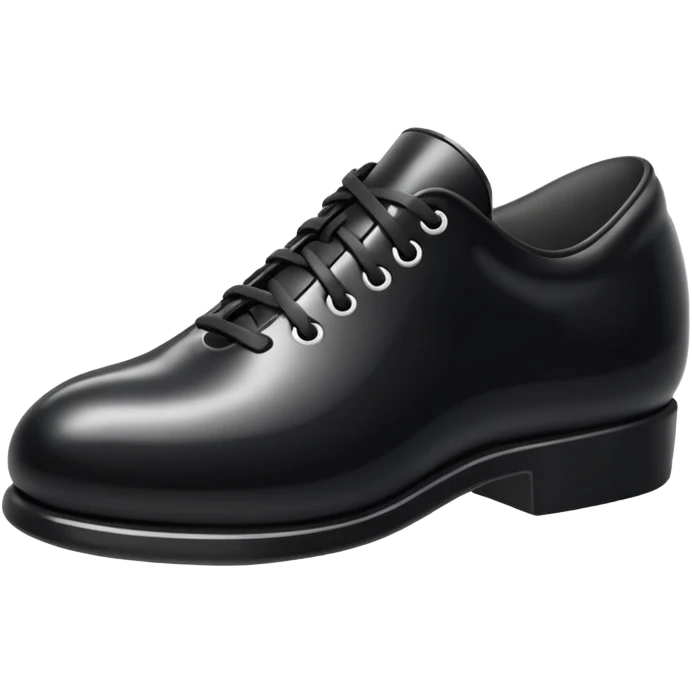 3D Apple-style emoji of a single shoe print on the ground, stylized and simple. Rounded, glossy, smooth shading, white background.
 emoji