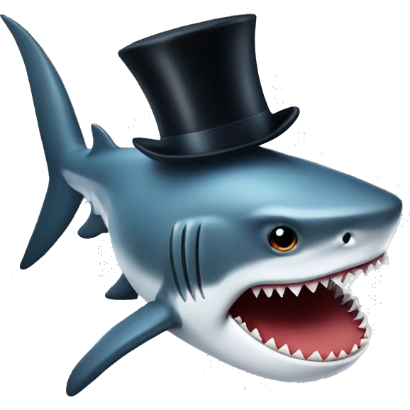 shark with tophat emoji