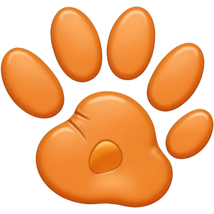 a very light pale pastel orange #FFA500 pawprint emoji