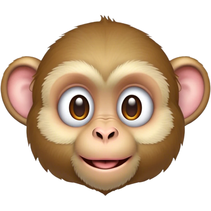 Cinematic Cute Macaque Portrait Emoji, Head tilted playfully and inquisitively, with a charmingly mischievous face accented by soft, fuzzy fur and round, sparkling eyes filled with curiosity, Simplified yet irresistibly adorable features, highly detailed, glowing with a warm, friendly glow, high shine, affectionate and lively, stylized with a touch of primate whimsy, bright and endearing, soft glowing outline, capturing the essence of a playful macaque that seems as if it could jump out of the screen into your arms! emoji