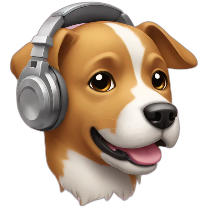 Dog with headphones emoji