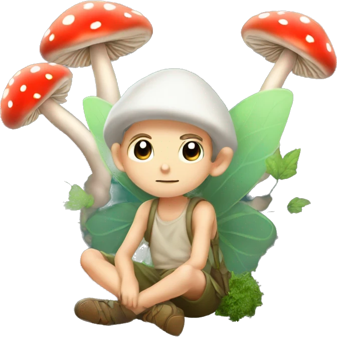 cute boy mushroom fairy smoking herbs emoji