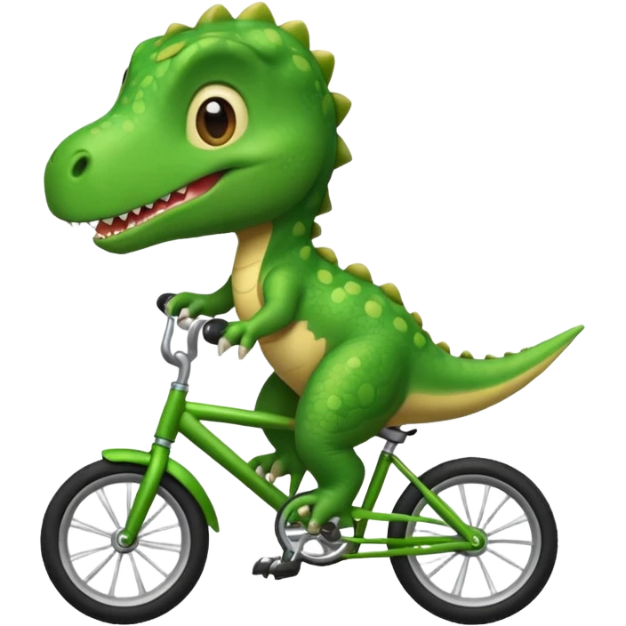 Baby dinosaur riding a bike  emoji