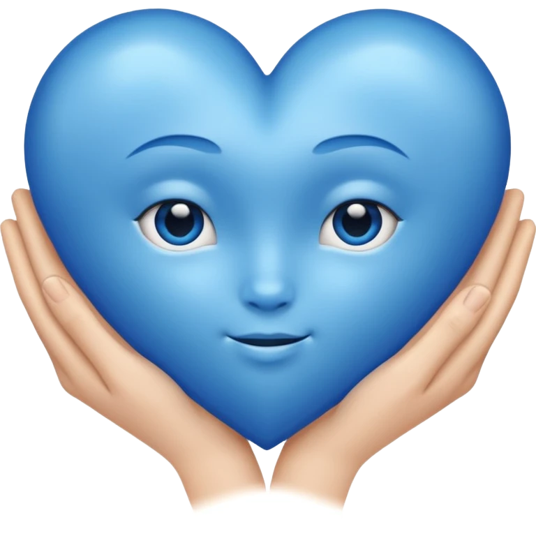 blue heart being embraced emoji