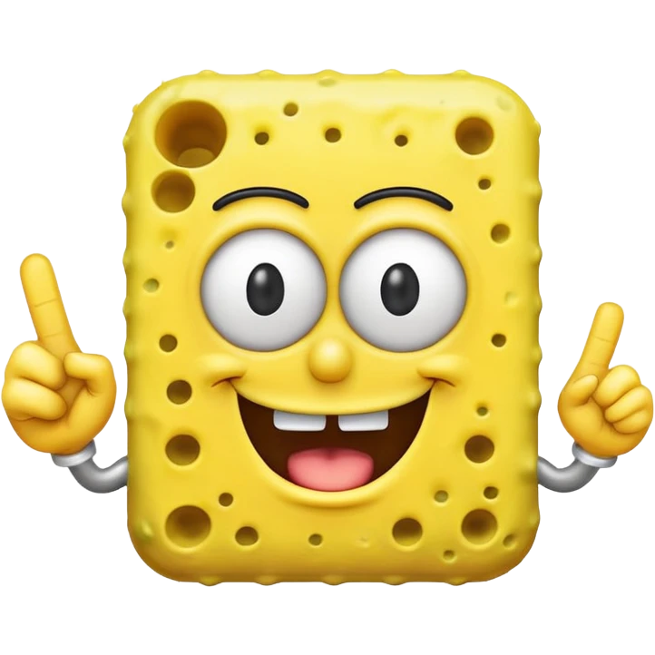 Can you create a sponge bob emoji holding up its middle finger?  emoji