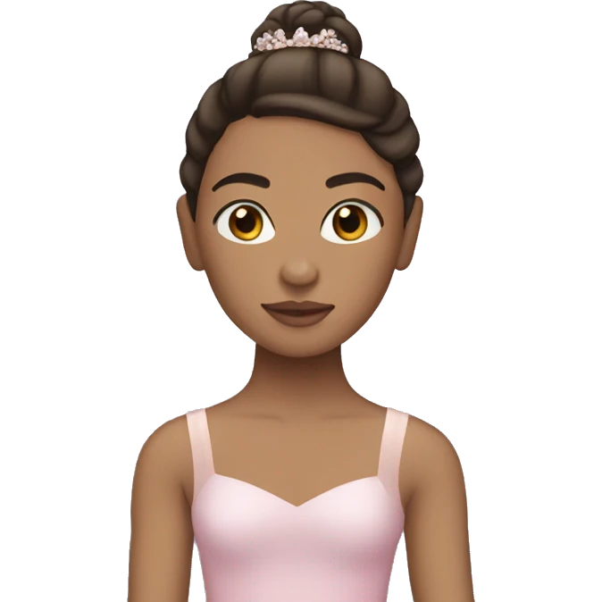 Ballerina with light skin and dark brown hair emoji