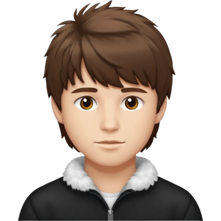 A young man with fluffy bangs styled in a 7:3 part. emoji