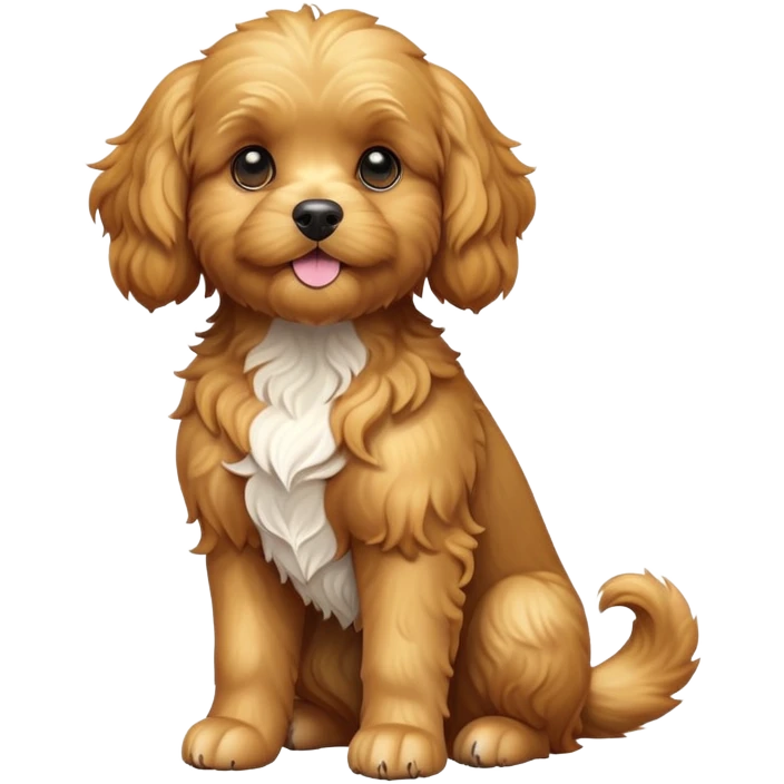 cinematic-[cavoodle dog]-realistic-full-body-sitting-emoji,-tail-resting-loosely-beside-its-paws,-head-tilted-dramatically,-wavy-[golden]-fur,-simplified-yet-realistic-focused-features,-highly-detailed,-glowing-with-an-almost-sarcastic-glow emoji