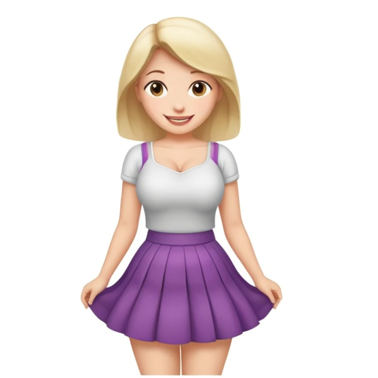 Girl in skirt with big breasts  emoji