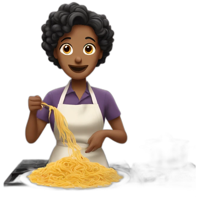 Fleabag cooking pasta emoji