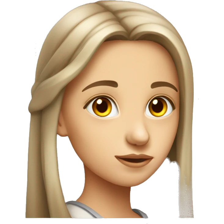 slavic girl with hazel eyes stands in profile emoji