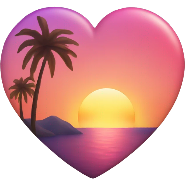 sunset with hearts emoji