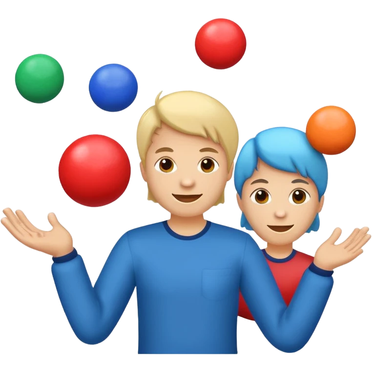 can some of the juggling balls faces (depicting customers and stakeholders) emoji