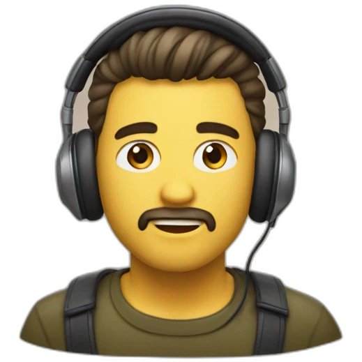 Emoji che ascolta le cuffie emoji
