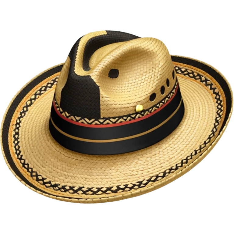 Colombian Sombrero Voltiao black and beige emoji